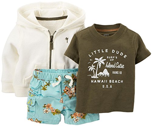 Carter's 2 Piece Cardigan Set (Baby) - Olive-12 Months