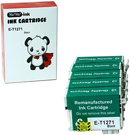 YoYoInk Remanufactured Replacement for Epson 127XL 127 XL Ink Cartridges (Black, 5-Pack) for Epson T127 XL WorkForce 845, WorkForce WF-3540, WorkForce WF-3520, WorkForce 545, WorkForce 630, Workforce 645, WorkForce WF-7520