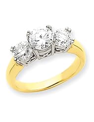 14k Two-tone VS Diamond three stone ring Diamond quality VS (VS2 clarity, G-I color)