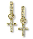 Cross Pave Diamond Earring Charms by Zasha Signature Jewelry
