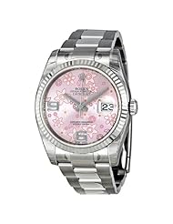 Rolex Datejust Automatic Pink Floral 18 kt White Gold Ladies Watch 116234PAFO