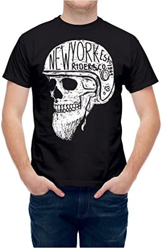 T shirt Motorcycle Rider Helmet Skull Black XL