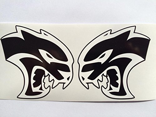 2 Black Dodge Mopar Hell Cat Challenger Charger Hellcat Die Cut Decals