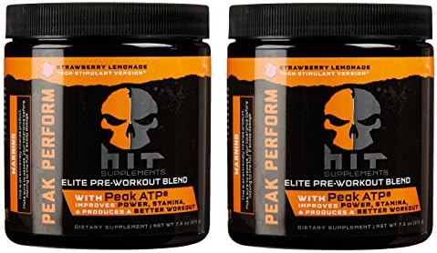 HIT Peak Perform Pre Workout Caffeine Free Strawberry Lemonade 30 Servings [2 pack]