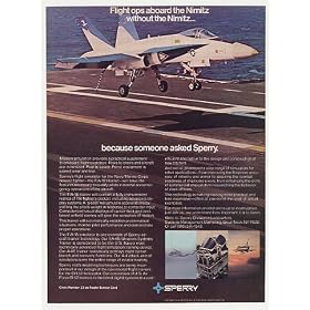 1982 F/A-18 Hornet Aircraft Sperry Flight Simulator Print Ad