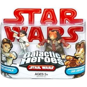 Star Wars 2009 Galactic Heroes 2-Pack Padme Amidala and Jar Jar Binks