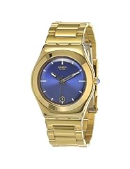 Swatch Unisex YLG401GC Gold Tone Stainless Steel Blue Dial Watch