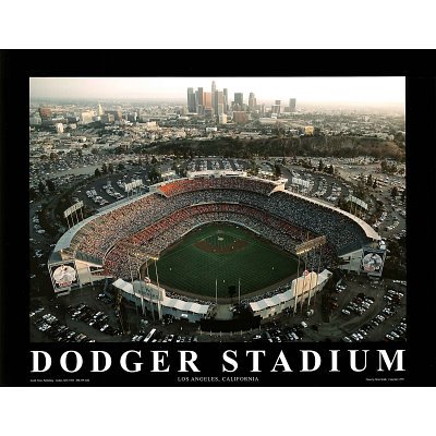 Professionally Framed Mike Smith Los Angeles Dodgers Dodger Stadium Sports Poster Print - 11x14 with RichAndFramous Black Wood Frame