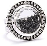 Moritz Glik Kaleidescope 18K Gold and Black Diamond Orbit Ring, Size 7