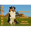 Metall - Warnschild Australian Shepherd