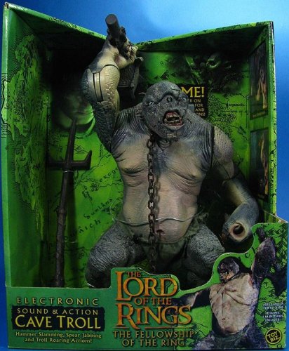 2001 Lord of the Rings Fellowship of the Rings Deluxe Sound and Action Cave Troll Action Figure