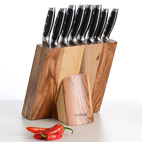 Best Offer ProCook Elite X70 Knife Set 8 Piece Set Acacia Top Kitchen Knife Sets