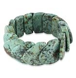 African Turquoise Gemstone One Size Fits All Stretch Bracelet