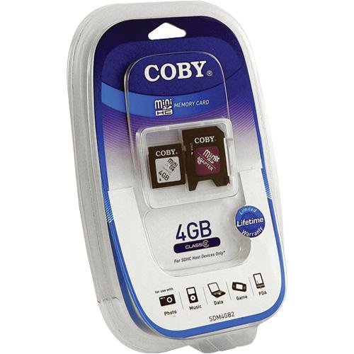 Electronics: Coby SDM4GB2 4GB MiniSD SDHC Memory Card with SD Adapter
