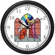 Virgin Mary and Angel Gabriel (Stained Glass) Christian Theme Wall Clock by WatchBuddy Timepieces (Hunter Green Frame)