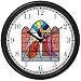 Virgin Mary and Angel Gabriel (Stained Glass) Christian Theme Wall Clock by WatchBuddy Timepieces (Black Frame)