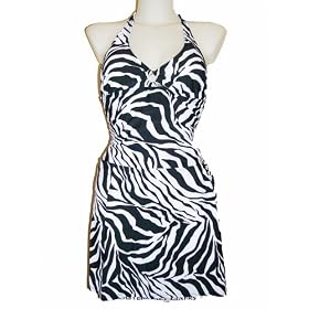 Womens One Piece Halter Zebra Swimsuit with Wrap Skirt, Jr Plus Sizes
