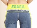 Fitness Jeans Jogginghose im coolen Brasil Look - 2 Farbkombinationen - Freizeithose -Trainingshose