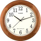 La Crosse Technology 12.5 Inch Cherry Wood Finish Radio Controlled Wall Clock-WT-3122J