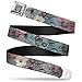 Buckle-Down Seatbelt Belt - Flowers w/Filigree Pink - 1.5
