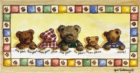 One Paw, Two Paw Wood Mounted Rubber Stamp