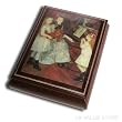 Jewelry Box, Italian Inlaid Wooden Musical Jewelry Box, Renoir's "The Daughters of Catulle Mendes at the Piano"