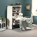 Sauder Harbor View Craft Armoire, Antiqued White