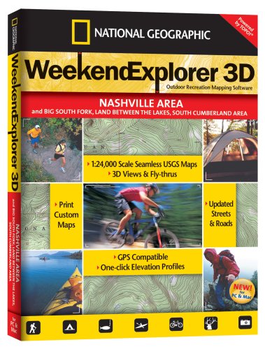 TOPO! Weekend Explorer 3D Outdoor Recreation Mapping Software (Nashville Area)