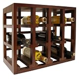 Vinotemp EP-STACK12 Epicureanist 12-Bottle Stackable Wood Wine Rack, Medium Brown