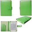 Green PU Leather Folio Book Style Case for Latest Generation Amazon Kindle 4 Wi-Fi 6" E Ink Display