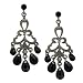 Jet & Black Diamond Crystal Chandelier Earrings