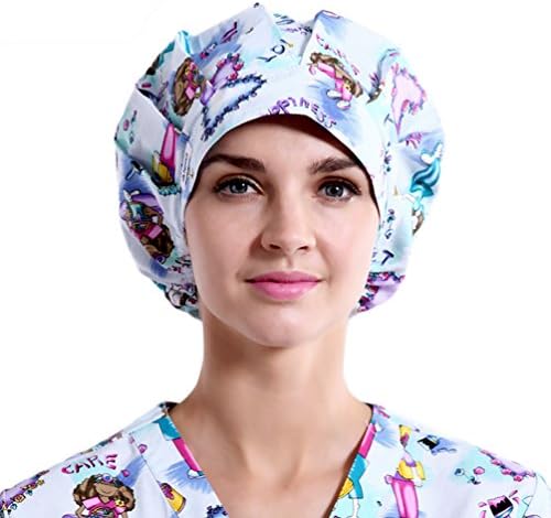 Women's Classic Bouffant Pet Care Surgical Scrub Nurse Bleach Friendly Hat Cap
