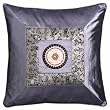 Decorative Handmade Silver Chinese Calligraphy Golden Sunflower Cushion Cover / Pillow Sham
