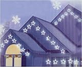 Set of 10 Clear Flashing Stars Icicle Christmas Lights - White Wire #ES68-286