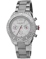 Akribos XXIV Womens AK695SS Analog Display Swiss Quartz Silver Watch