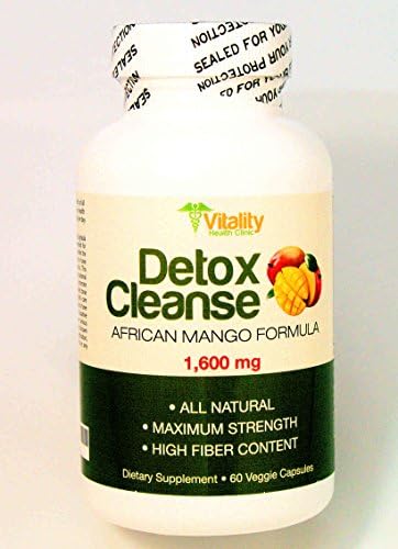 Detox Cleanse with Pure African Mango - Best Weight Loss Supplements - All Natural - Max Strength - 1600mg - Digestive Health - Order Risk Free