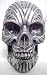 Maori Ram Human Skull Statue Silver Finish Tribal