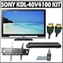 Sony Bravia V-Series KDL-40V4100 40-inch 1080P LCD HDTV + Sony DVD Player w/ Wall Mount Accessory Kit
