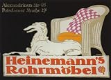 HEINEMANN'S ROHRMOBEL GERMAN DOG FURNITURE VINTAGE POSTER REPRO