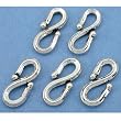 Sterling Silver S-Hook Clasps Beading 16mm Approx 5