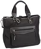 Bogner Leather Leta 0493765, Damen Umh&auml;ngetaschen, Schwarz (black/black 008), 35x28x10 cm (B x H x T)