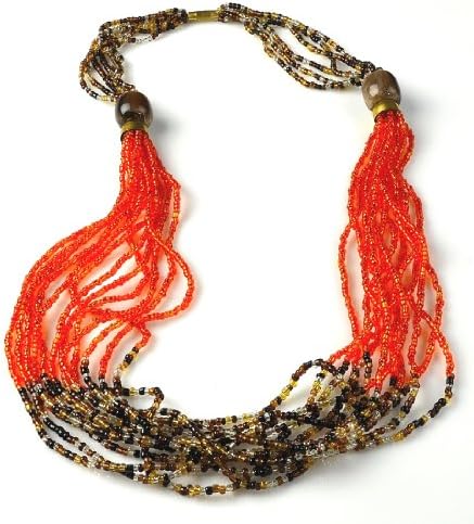 Simply Beautiful 2012- Nuru Orange and Brown Bead Necklace