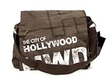 Robin Ruth Hollywood California Sling Messenger Tote Bag Book Laptop Computer School Unisex Brown Canvas Travel Souvenir