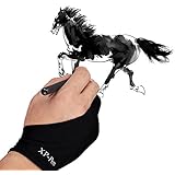 XP-Pen&reg; AC01 Artist Anti-fouling Lycra Glove for Drawing Tablet Display LED Light Box Tracing Light Pad Free Size (Black)