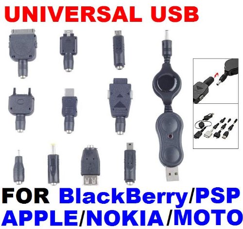 Universal USB Cell Phone Charger 10-Pc For Blackberry, Kyocera, LG, HTC & More!