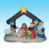5 Foot Christmas Inflatable Nativity Scene with Three Kings Blow Up Yard Decoration