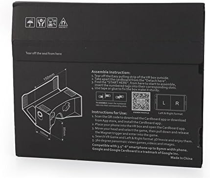 Yodel VR Virtual Reality Cardboard 3D Virtual Reality Glasses With Free NFC Tag &amp; Headband Compatible with Android system &amp; Iphone system Smartphones (Black)