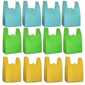 Reusable Grocery T-Sack Bag, Assorted Color 12 Pk Set