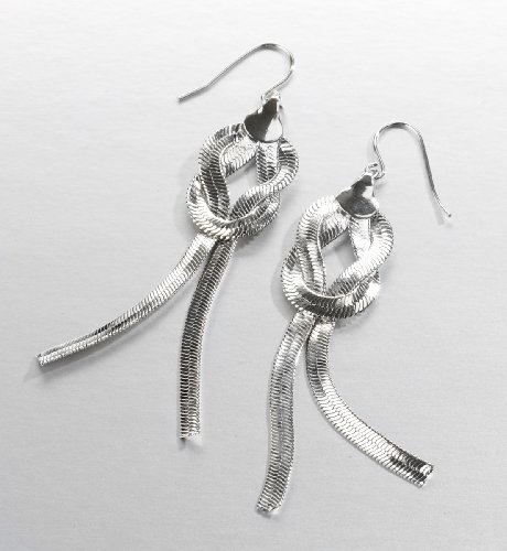 Silver Plated Knotted Drop Earrings