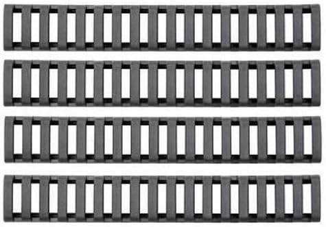 FireTacSports 18 Slot 7 Inch Rail Ladder Covers (Pack Of 4) Black